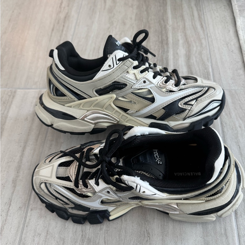 Balenciaga Track 2 Black & White Sneakers - Women’s size 38